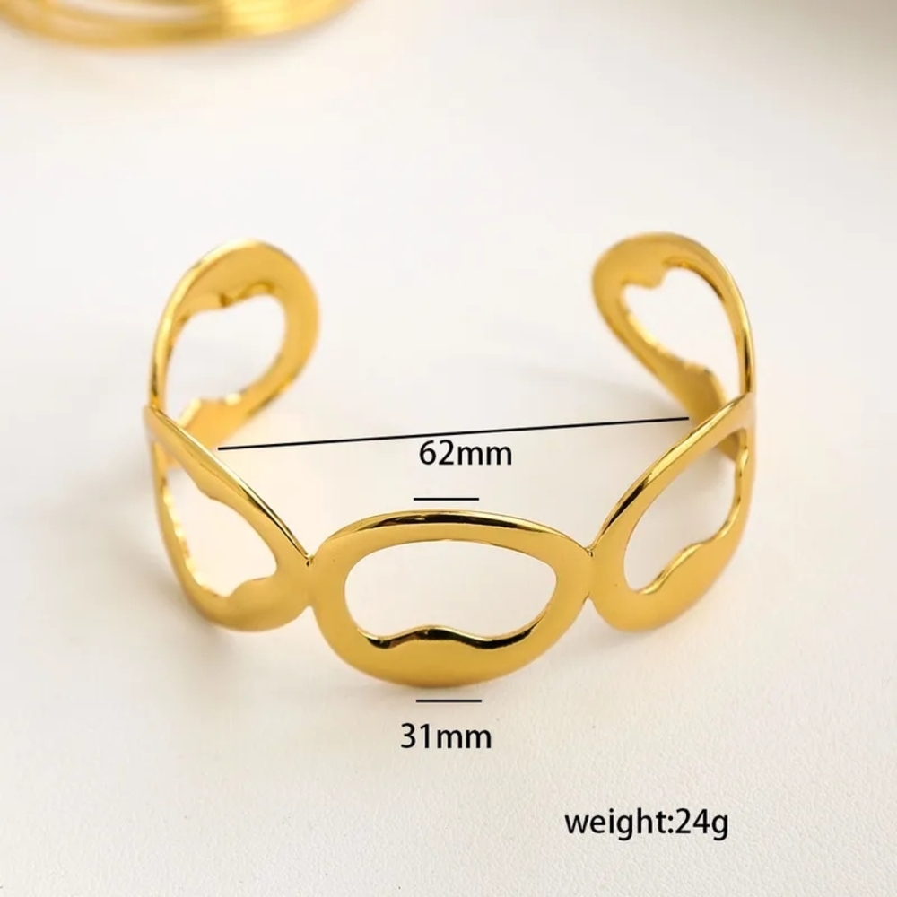 Source Unknown Gold Openwork Cuff Bracelet